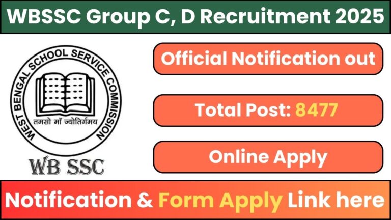WBSSC Group C, D Recruitment 2025
